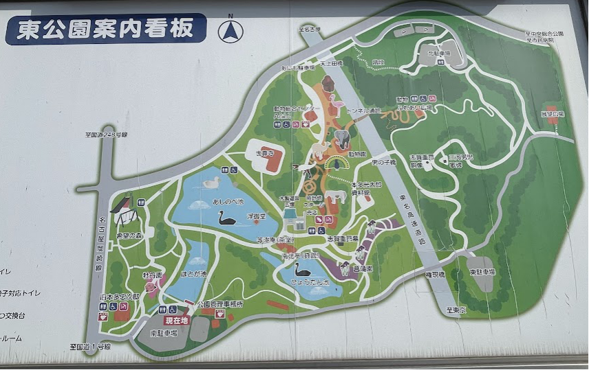 岡崎市東公園のマップ
